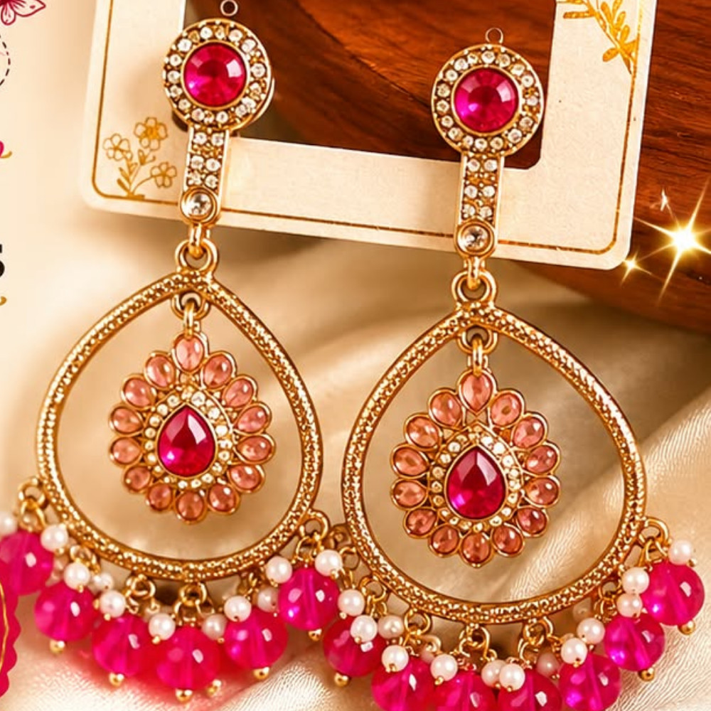 Kundan Hoop Earrings
